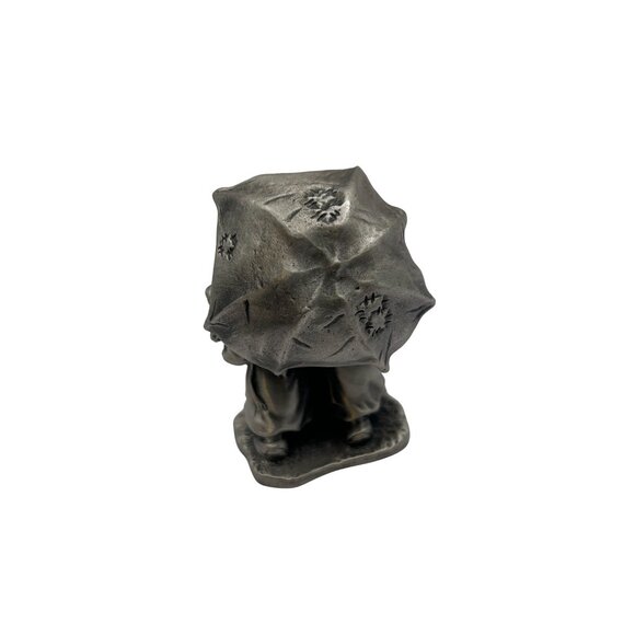 Hallmark Little Gallery Fine Pewter Figurine Of Children Under Umbrella - Picture 3 of 5